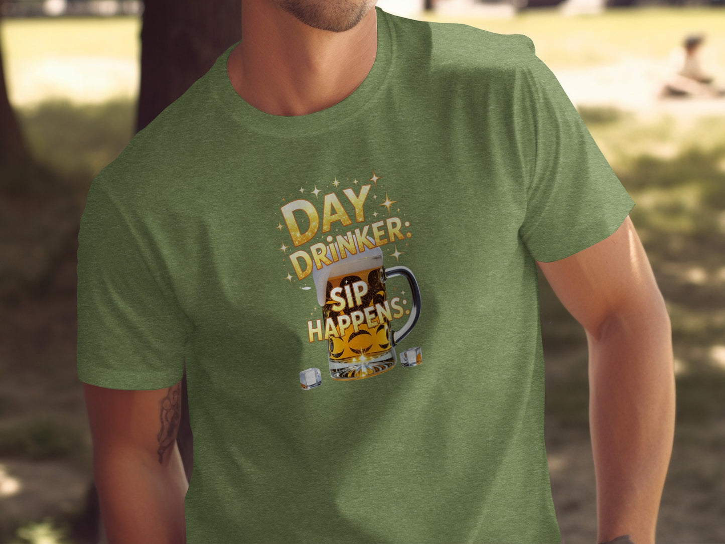 Day Drinker Sip Happens Humorous Graphic Tee