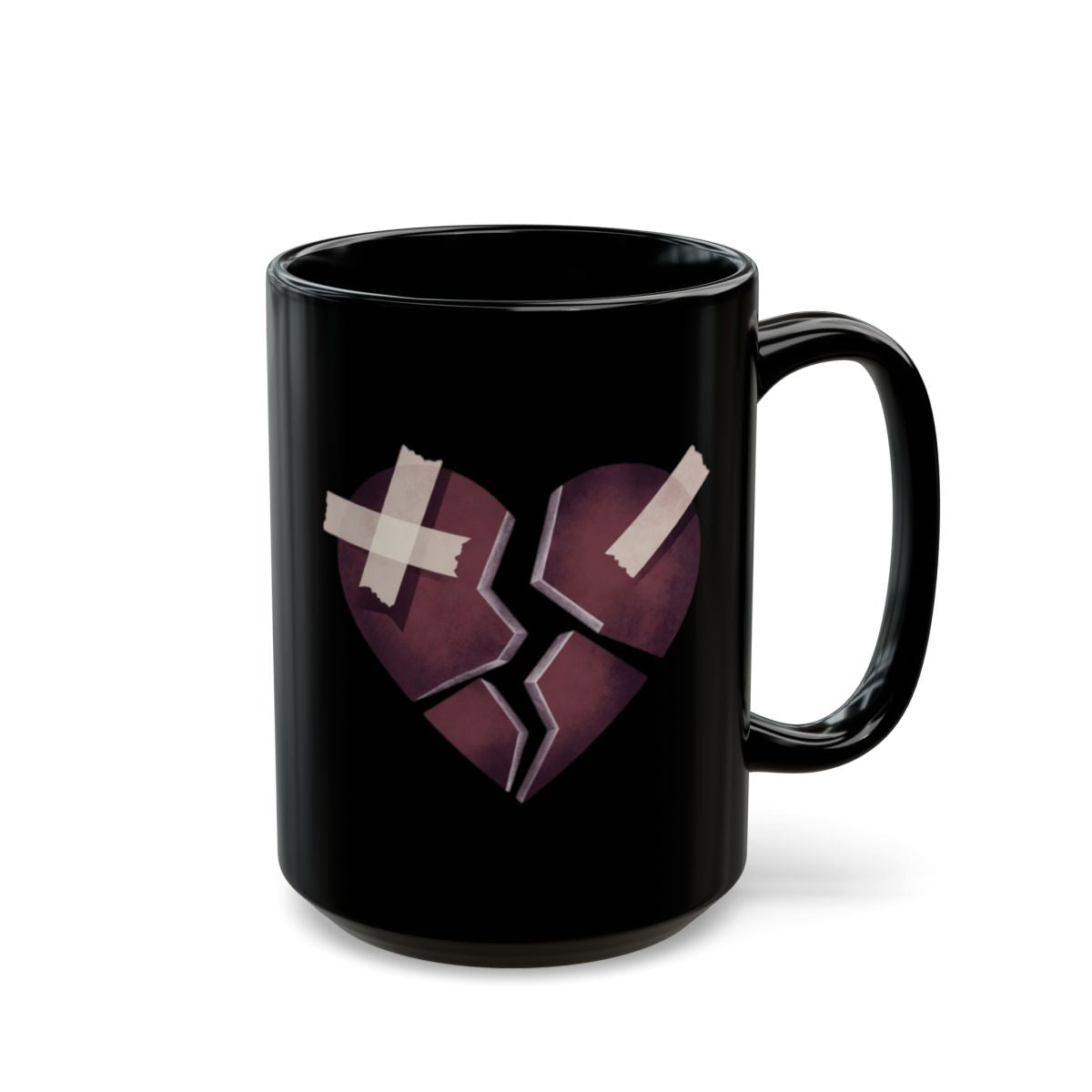 Broken Heart Artwork with Tape Design Mug