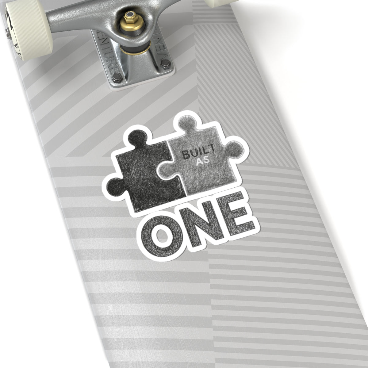 Built as One Puzzle Skateboard Deck Sticker