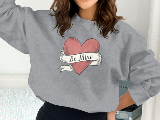 Be Mine Heart Graphic Sweatshirt Valentine's Day