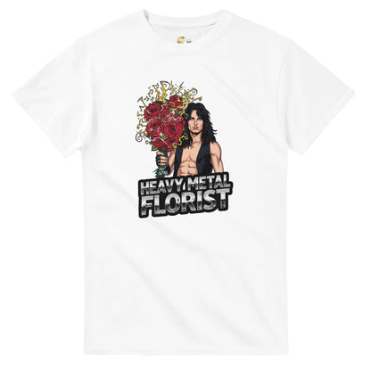 Woman wearing a t-shirt with a graphic design in a mall setting