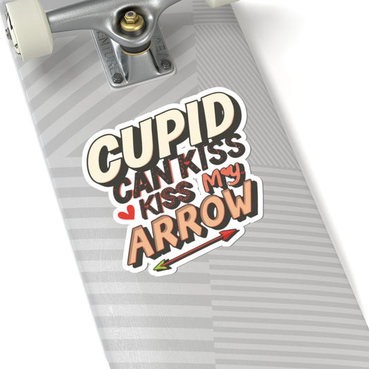 Cupid Can Kiss My Arrow Skateboard Sticker