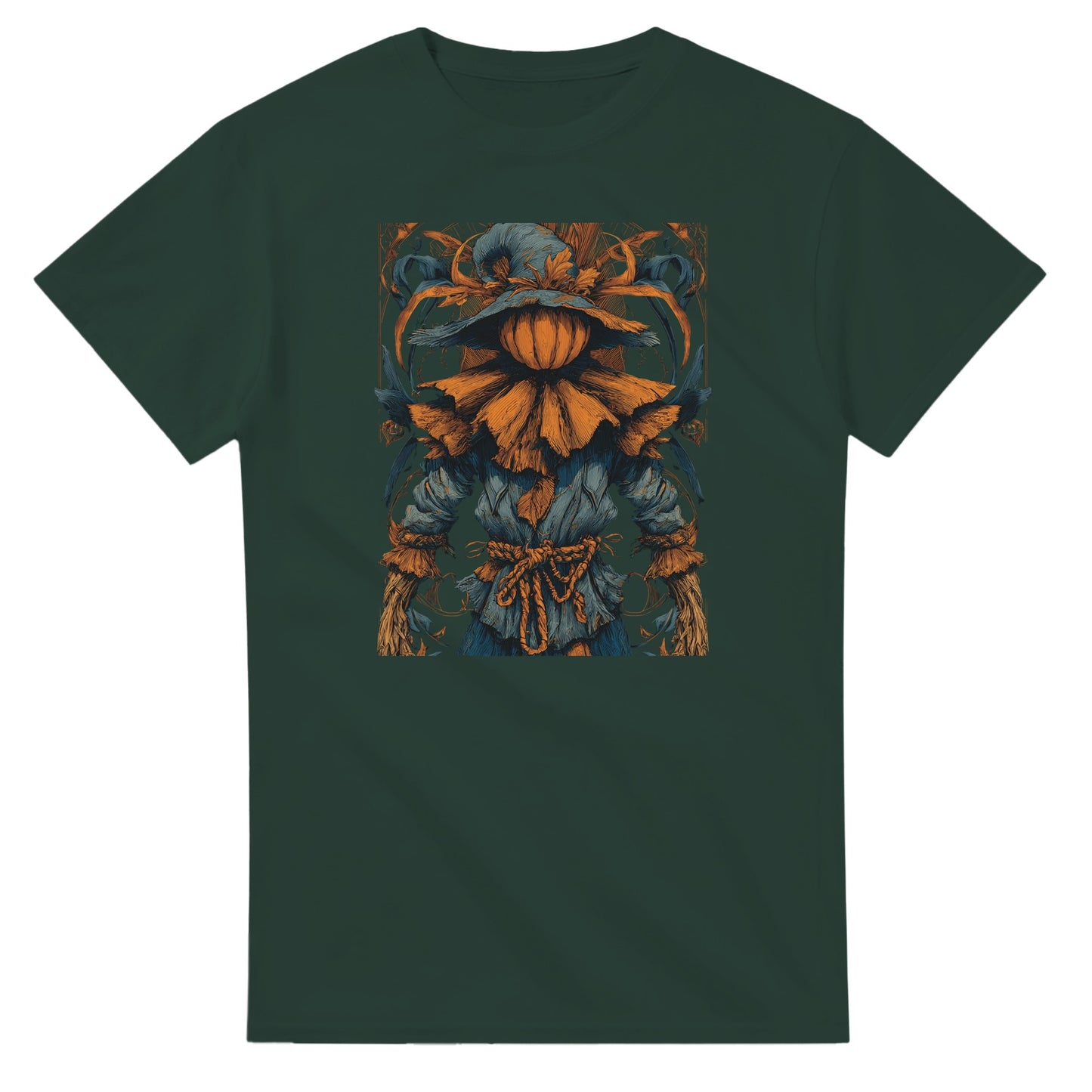 Autumn Harvest Scarecrow on a Heavyweight T-shirt
