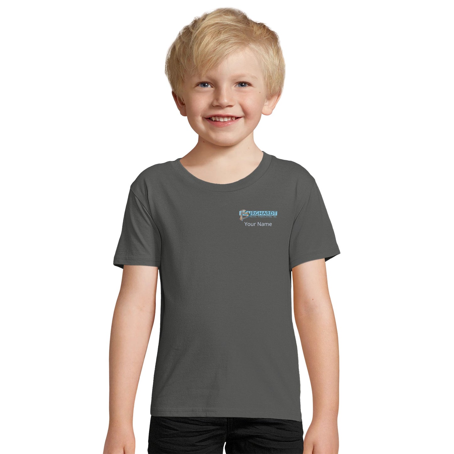 Burghardt Metal Fabricating, Inc., logo on a Organic Kids Fitted T-shirt
