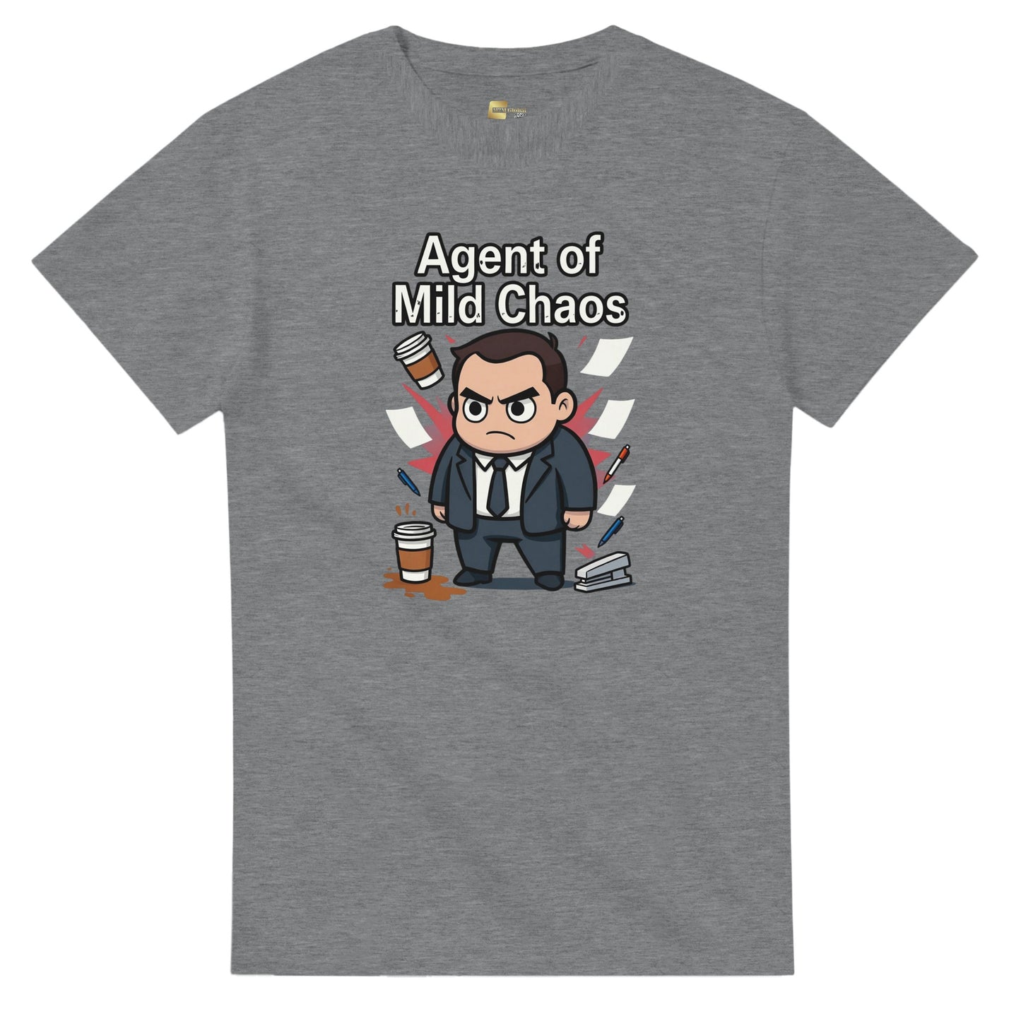 Agent of Mild Chaos graphic design on a Heavyweight T-shirt