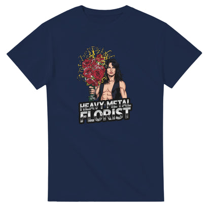 Woman wearing a t-shirt with a graphic design in a mall setting
