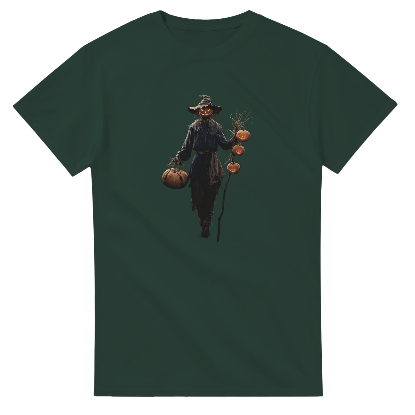 Spooky Scarecrow Jack-O'-Lantern on a Heavyweight T-shirt