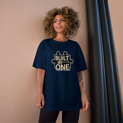 Built as One Puzzle Design T-Shirt with Short Sleeves