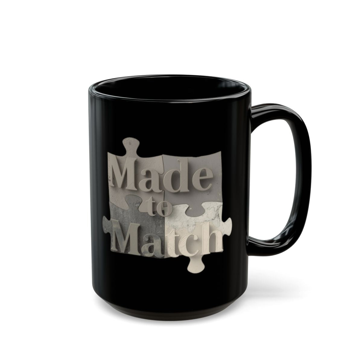 Made to Match Black Puzzle Mug for Coffee Lovers