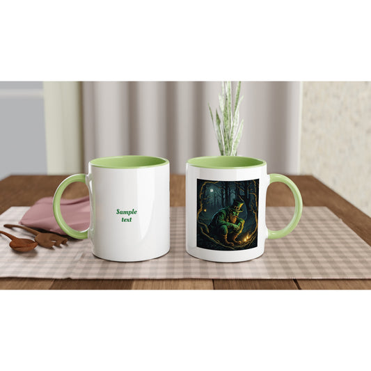 11oz ceramic mug with color inside mischievous leprechaun personalized