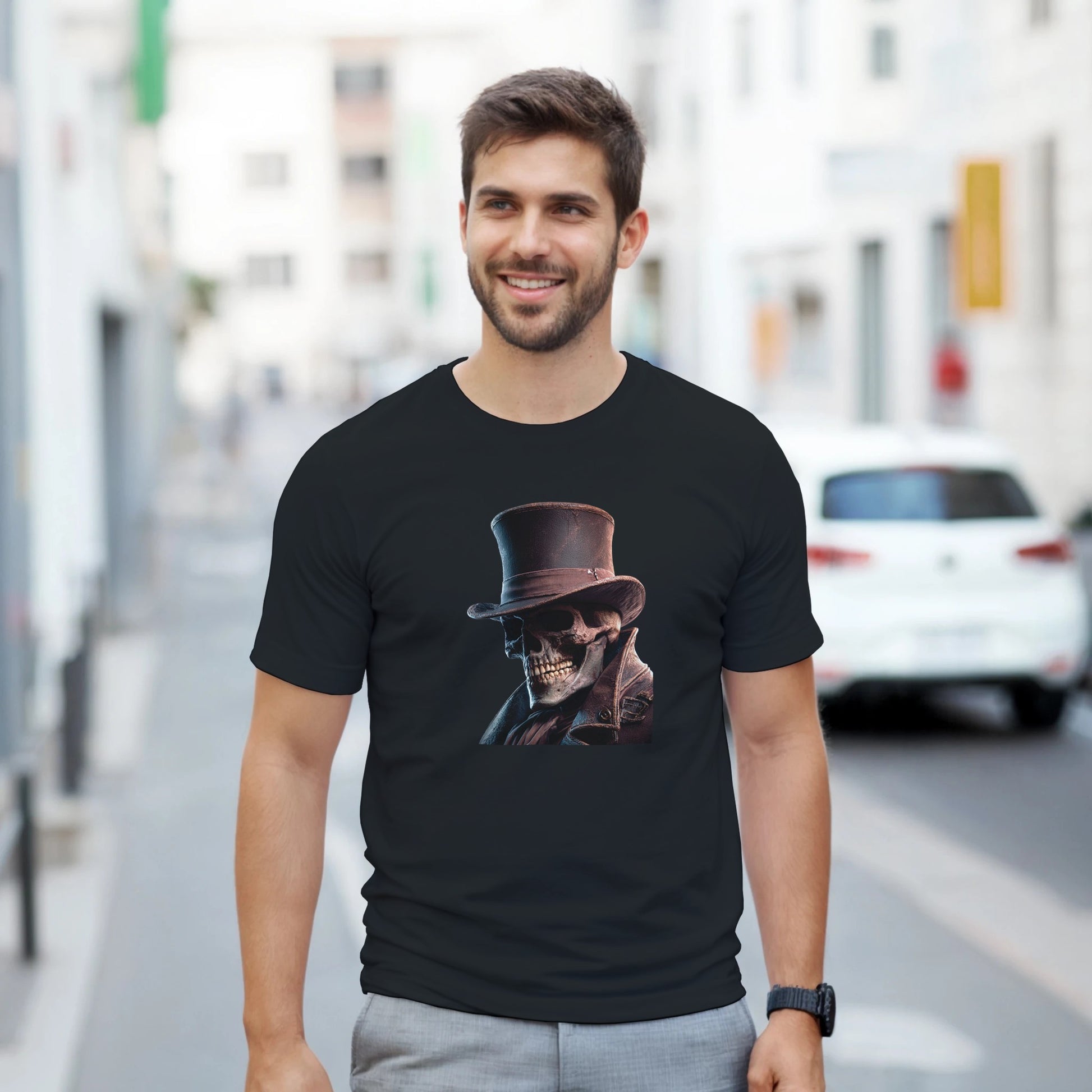 Steampunk Skeleton on a Heavyweight T-shirt