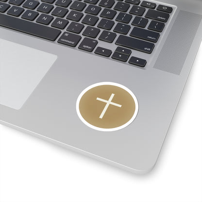White Cross Gold Circle Design Decorative Laptop product type