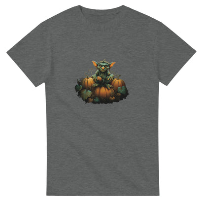 Autumn Goblin & Pumpkins on a Heavyweight T-shirt