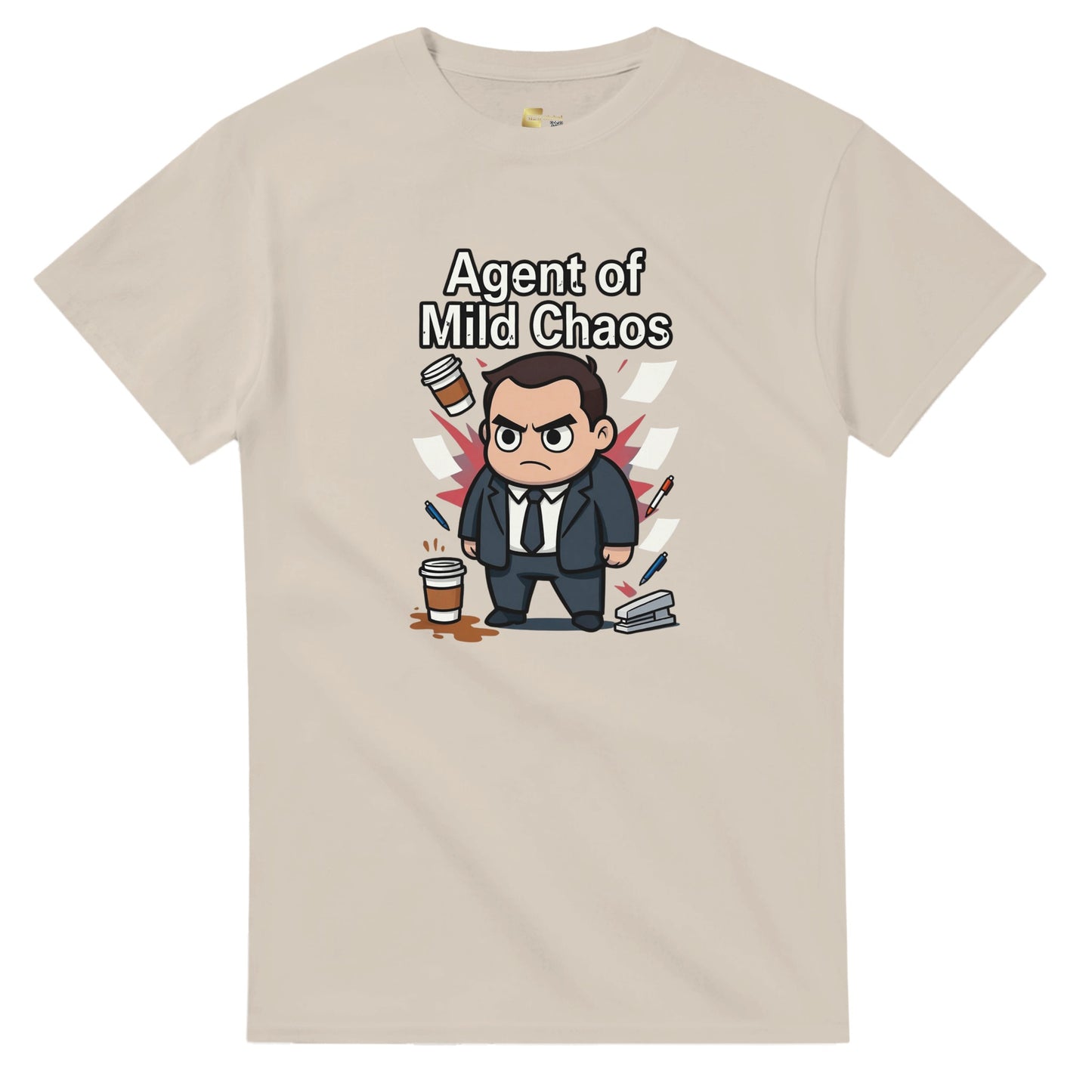 Agent of Mild Chaos graphic design on a Heavyweight T-shirt