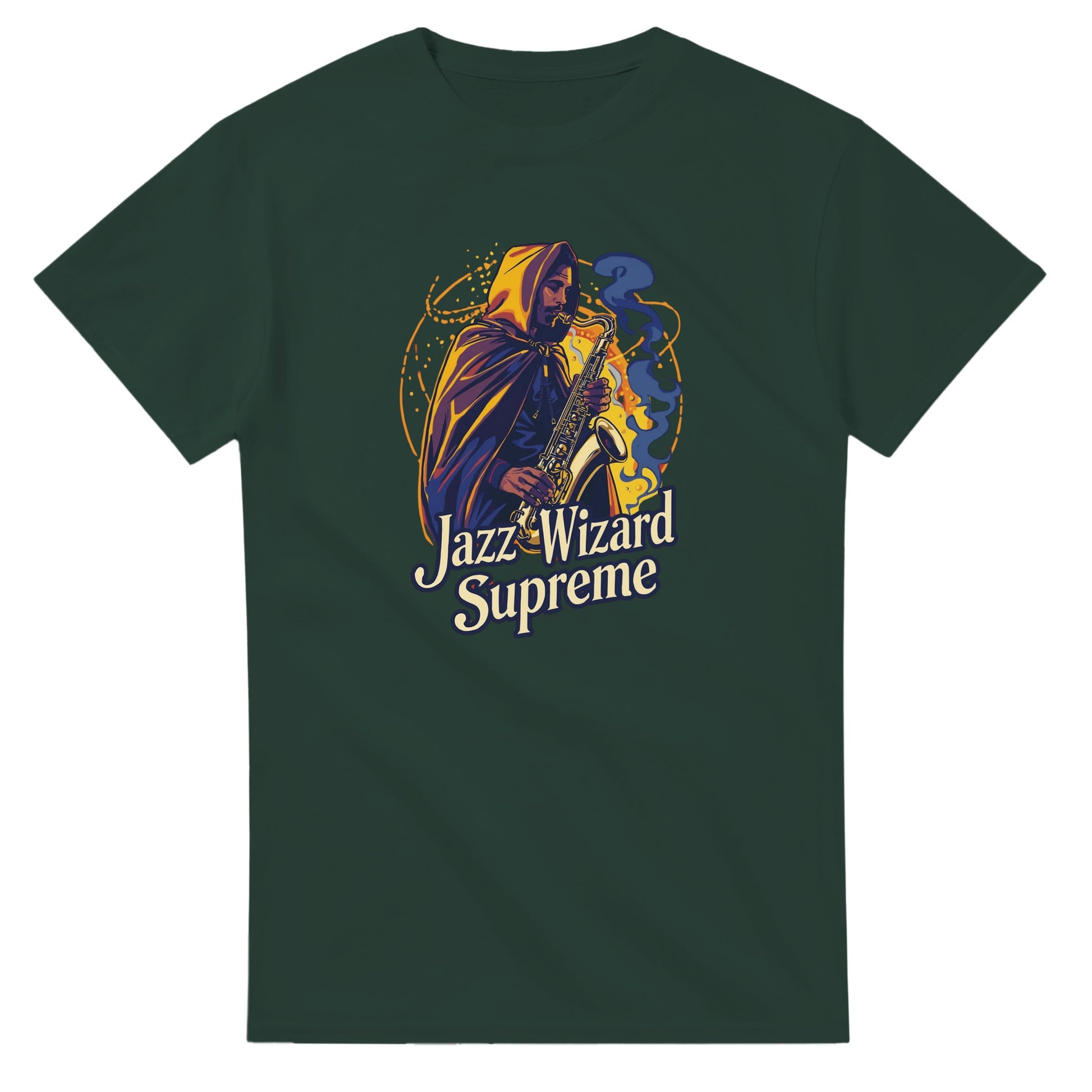 Jazz Wizard Supreme graphic design on a Heavyweight T-shirt