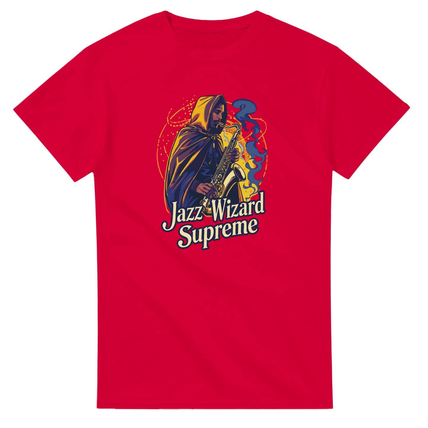 Jazz Wizard Supreme graphic design on a Heavyweight T-shirt