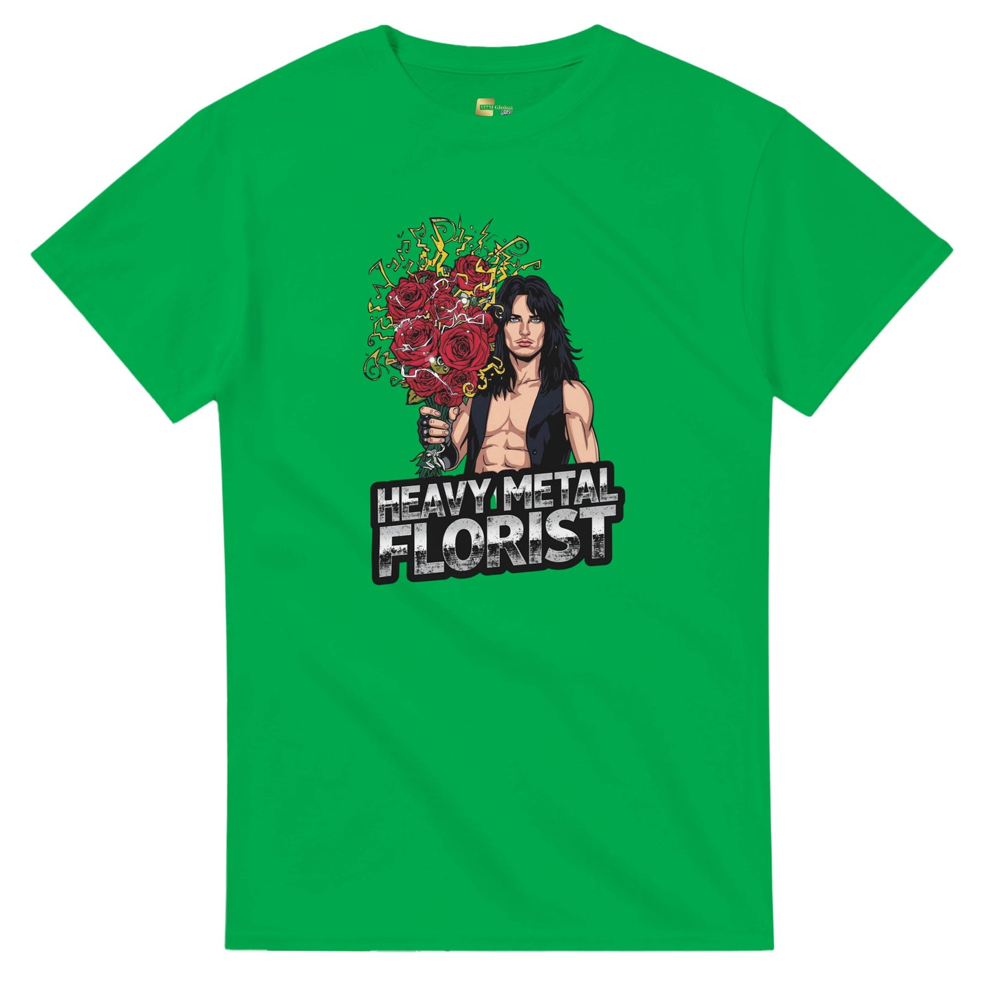 Woman wearing a t-shirt with a graphic design in a mall setting