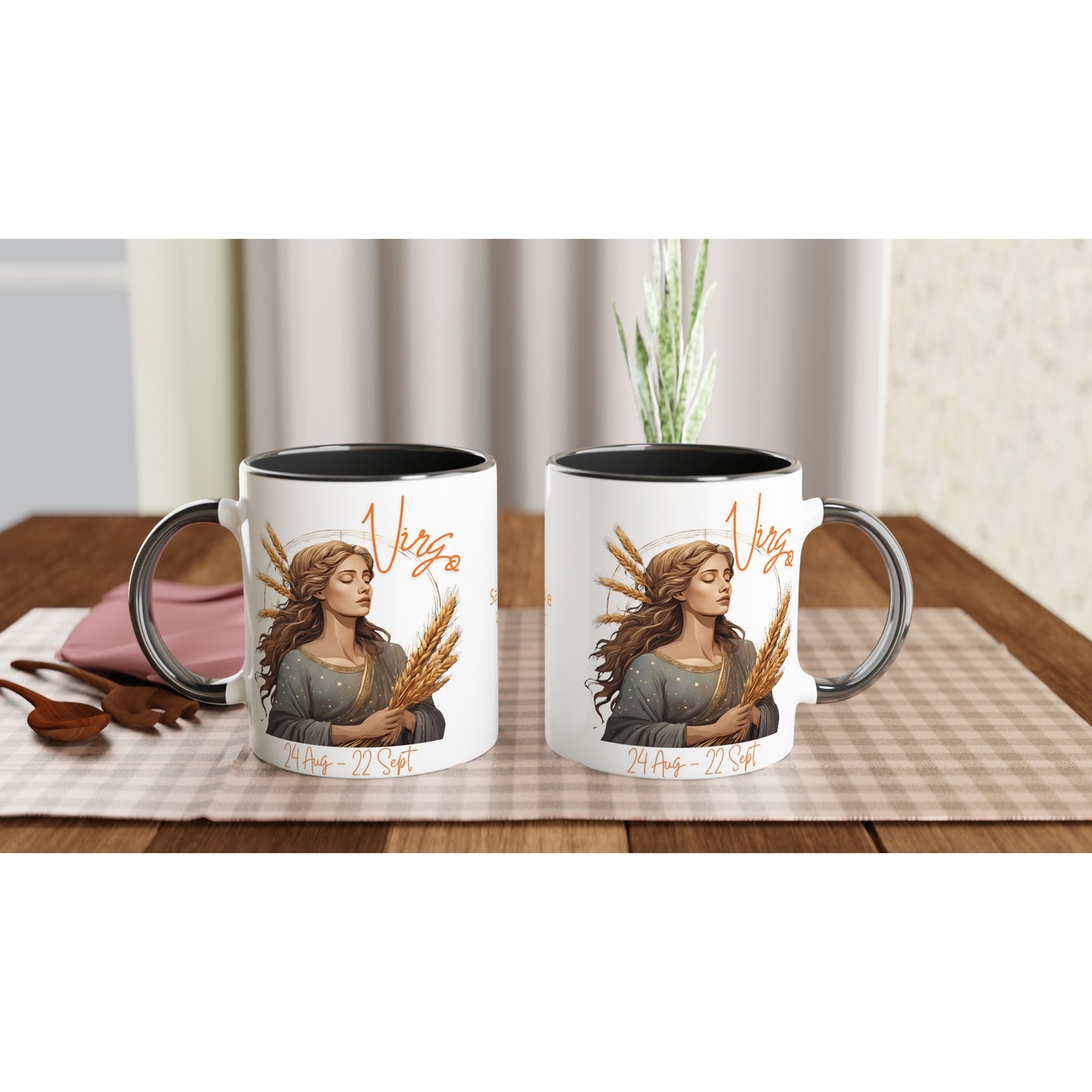 Virgo Harvester on an 11oz Ceramic Mug with Color Inside