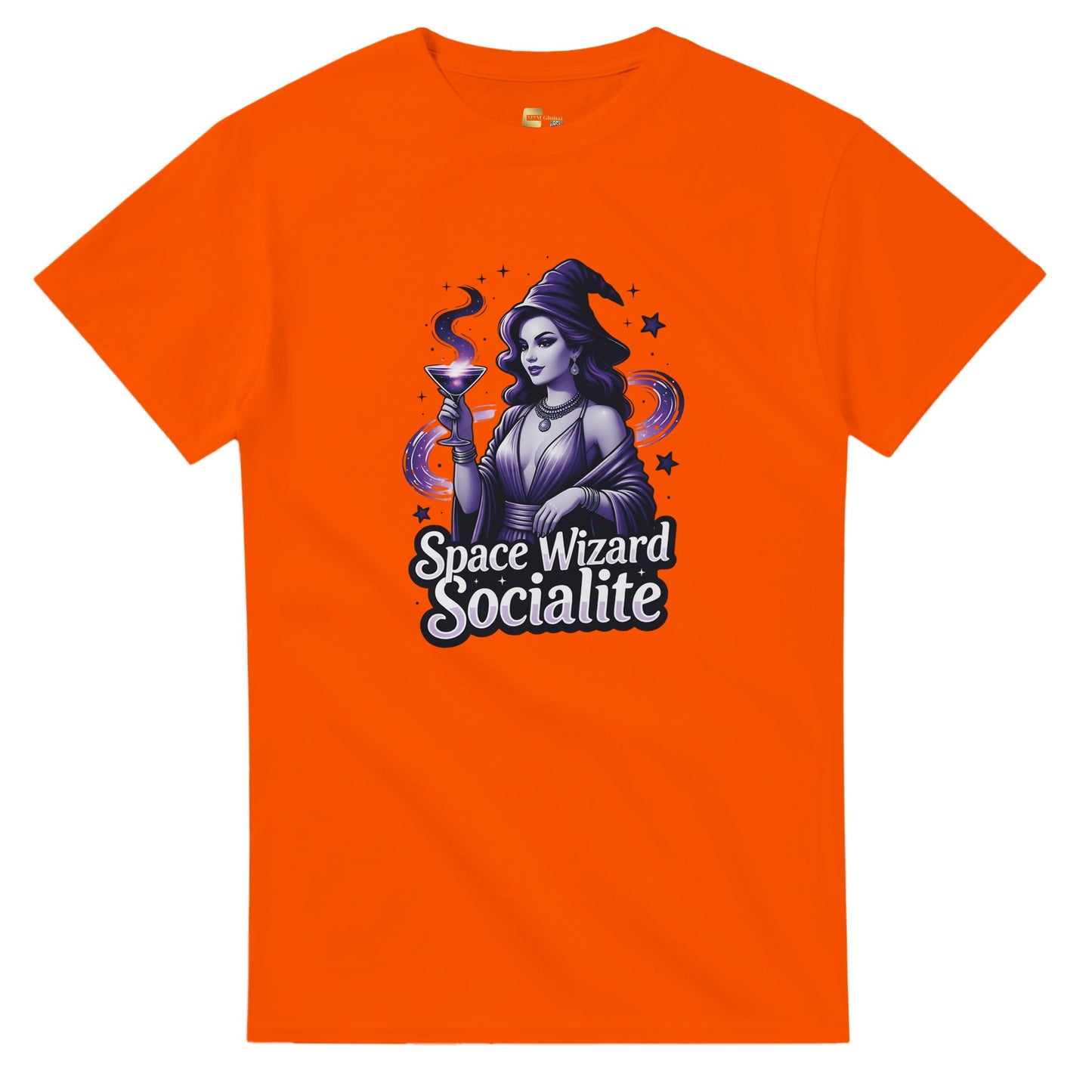 Space Wizard Socialite graphic design on a Heavyweight T-shirt