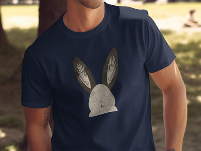 Deep Navy Bunny Head Graphic Simple Artistic product type
bunny shirt
rabbit graphic
animal print
navy tee
grey bunny
distressed design
cute rabbit
pet lover
nature theme
woodland creature
unique graphic
artistic style
minimalist design
dark blue apparel
easter bunny
spring fashion
comfort casual
trendy top
head design
men's graphic