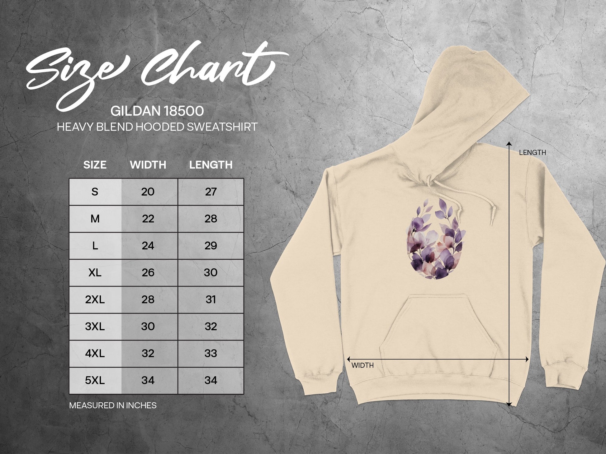 Floral Abstract Design Heavy Blend Hooded Sweatshirt