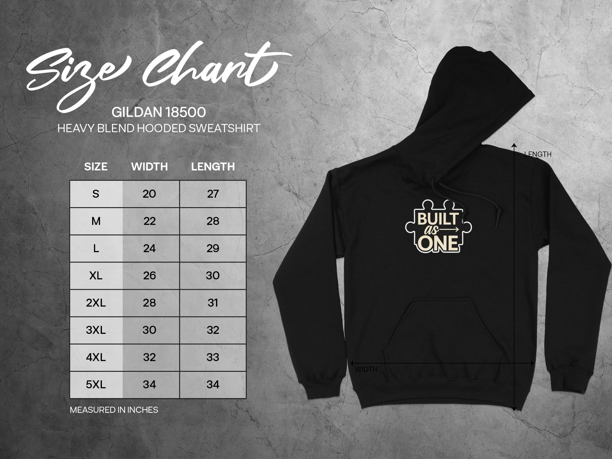 Built As One Gildan 18500 Hooded Sweatshirt Product