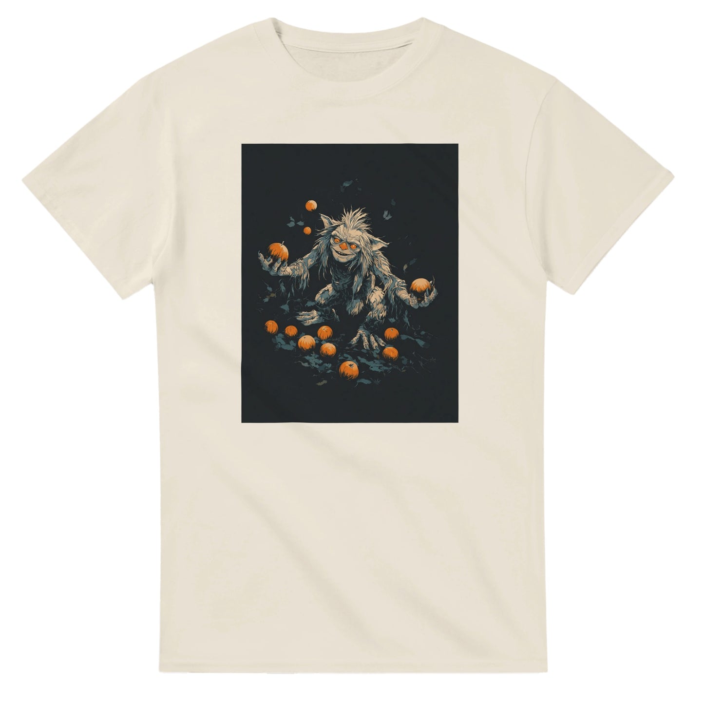 Mischievous Pumpkin Goblin on a Heavyweight T-shirt