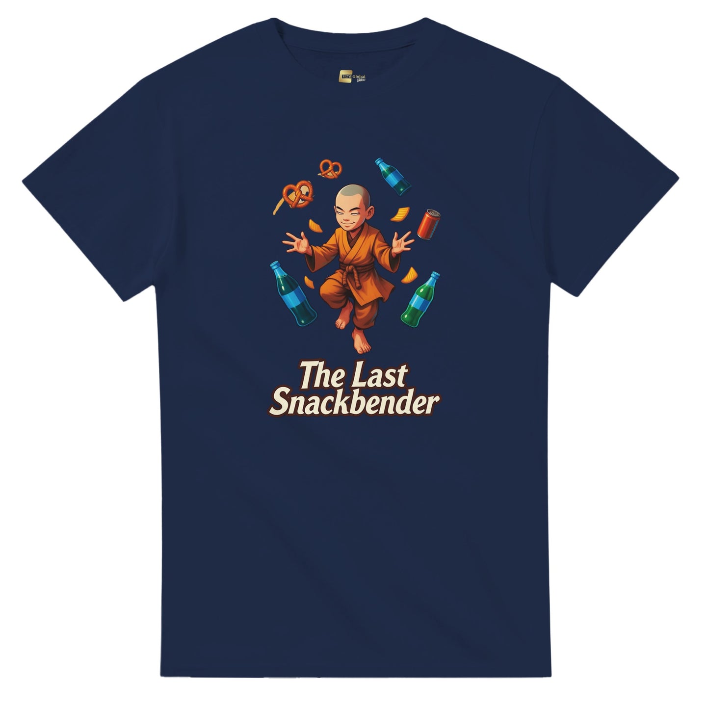 The Last Snackbender graphic design on a Heavyweight T-shirt