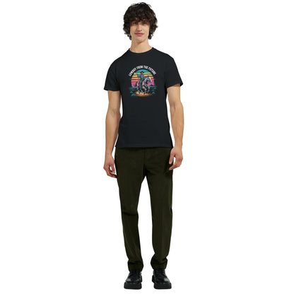 Retro-Futuristic Cowboy graphic design on a Heavyweight T-shirt