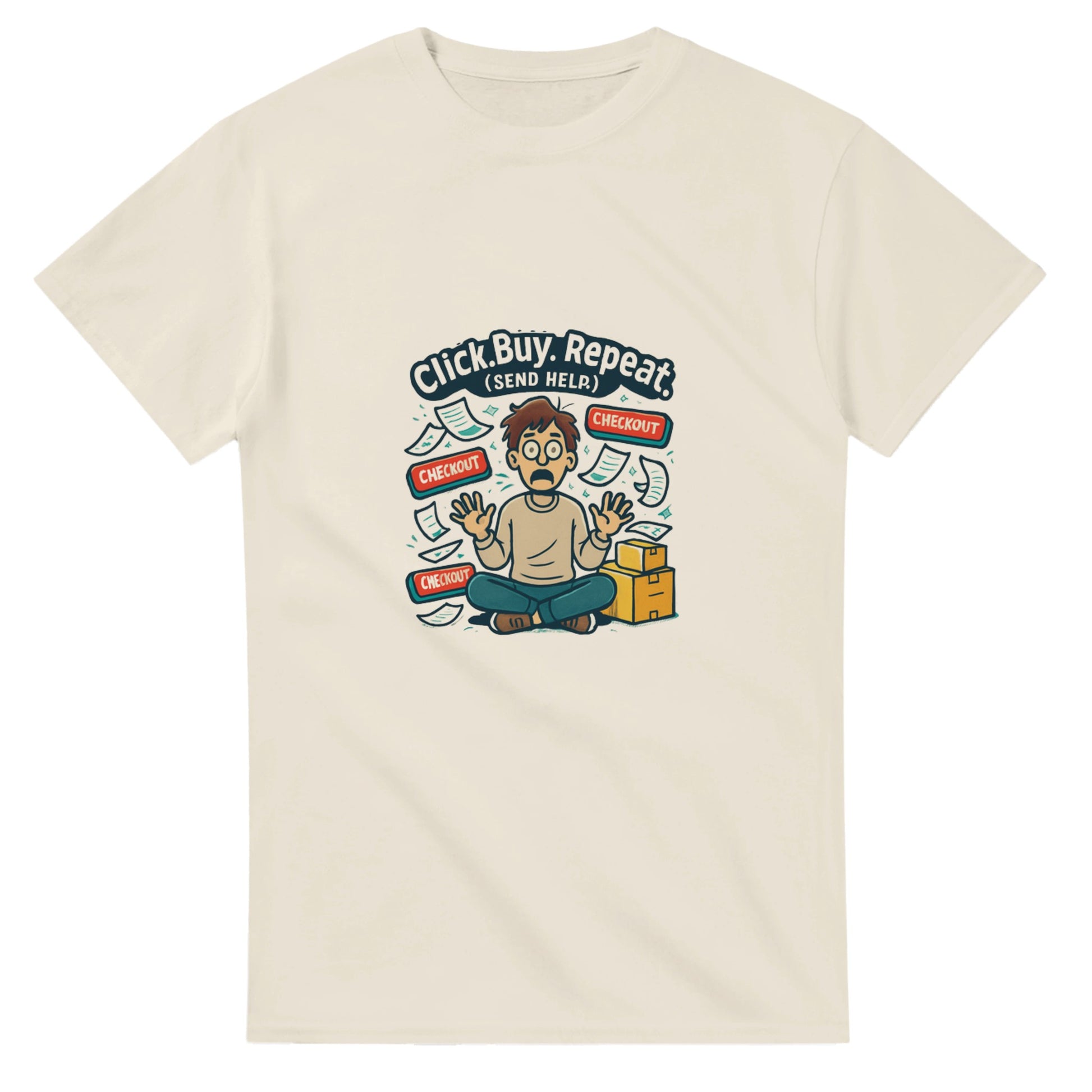 Click Buy Repeat Send Help heavyweight t-shirt mockup