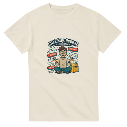 Click Buy Repeat Send Help heavyweight t-shirt mockup