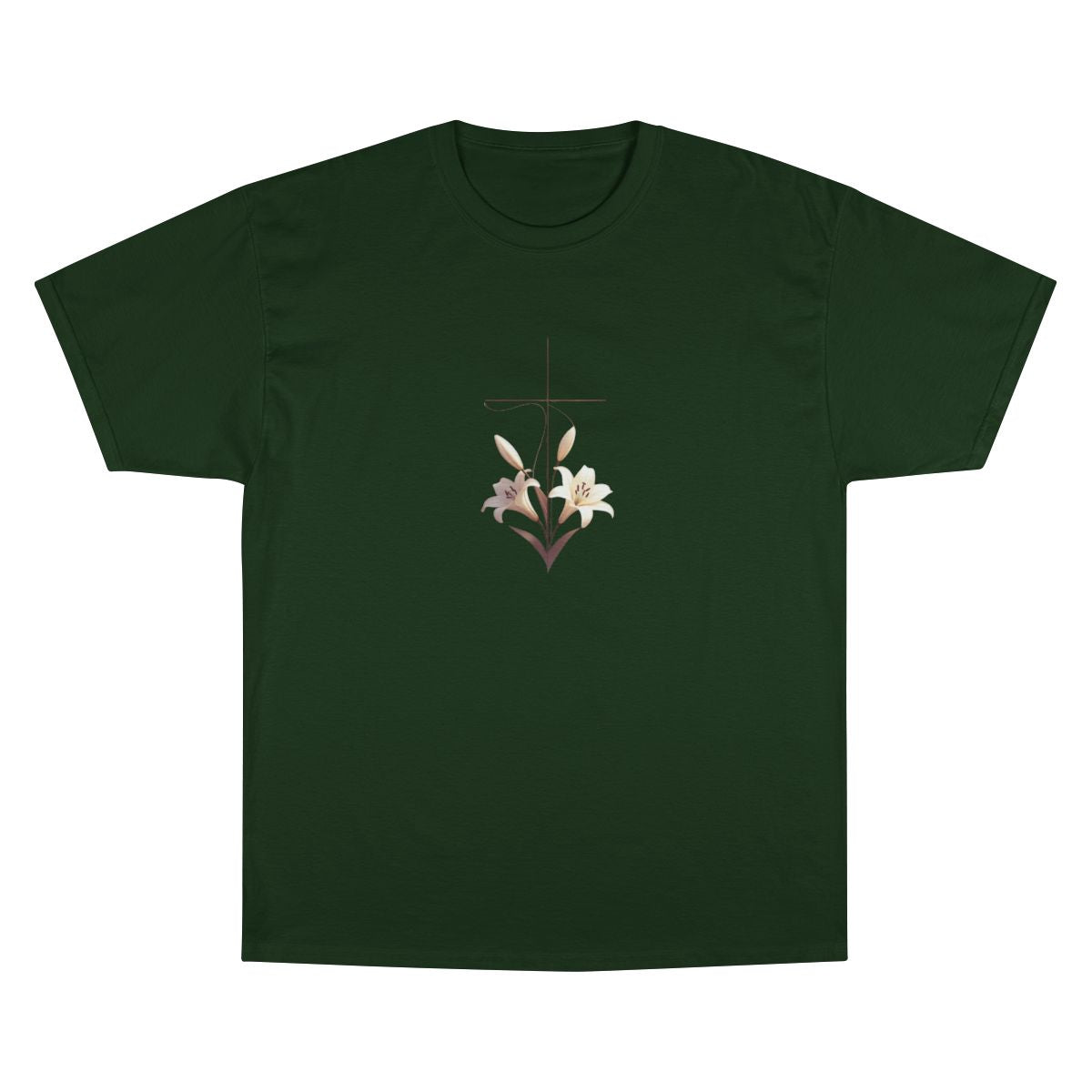 Dark Green Lily Cross Floral Design product type