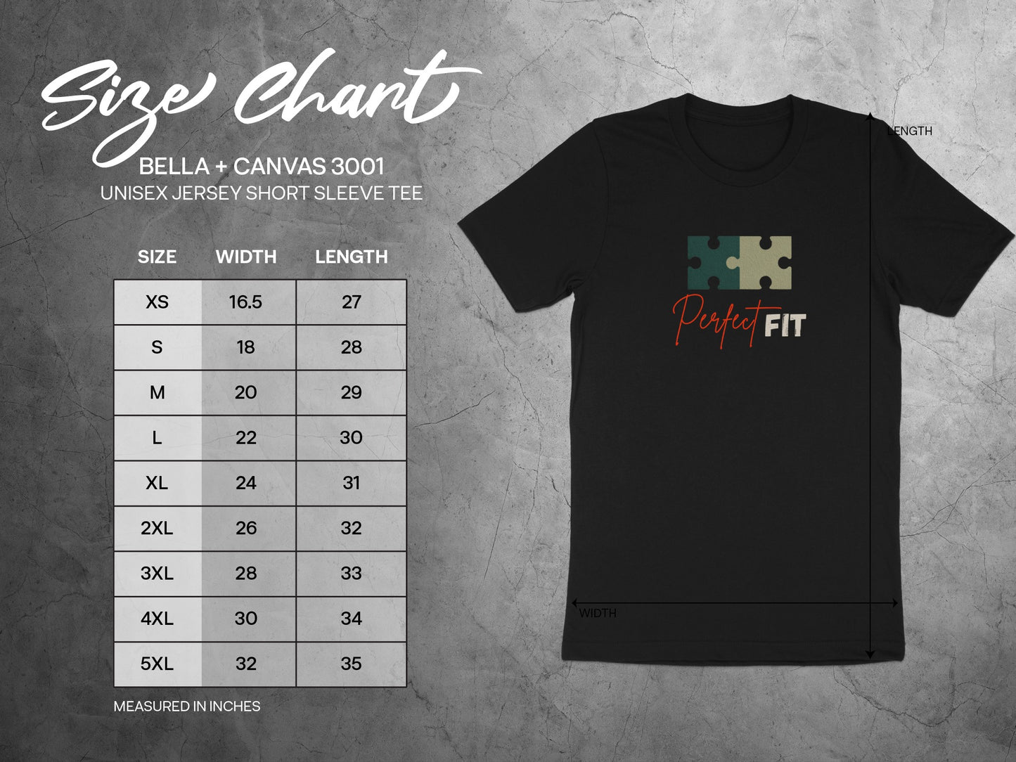Perfect FIT Puzzle Graphic Unisex Jersey Short Sleeve Tee