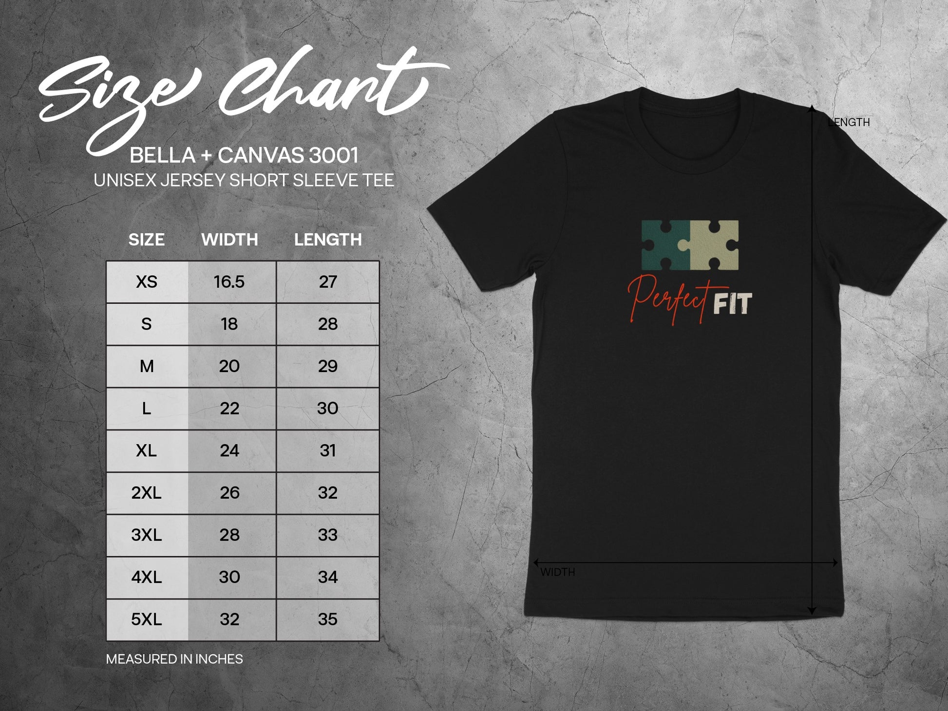 Perfect FIT Puzzle Graphic Unisex Jersey Short Sleeve Tee