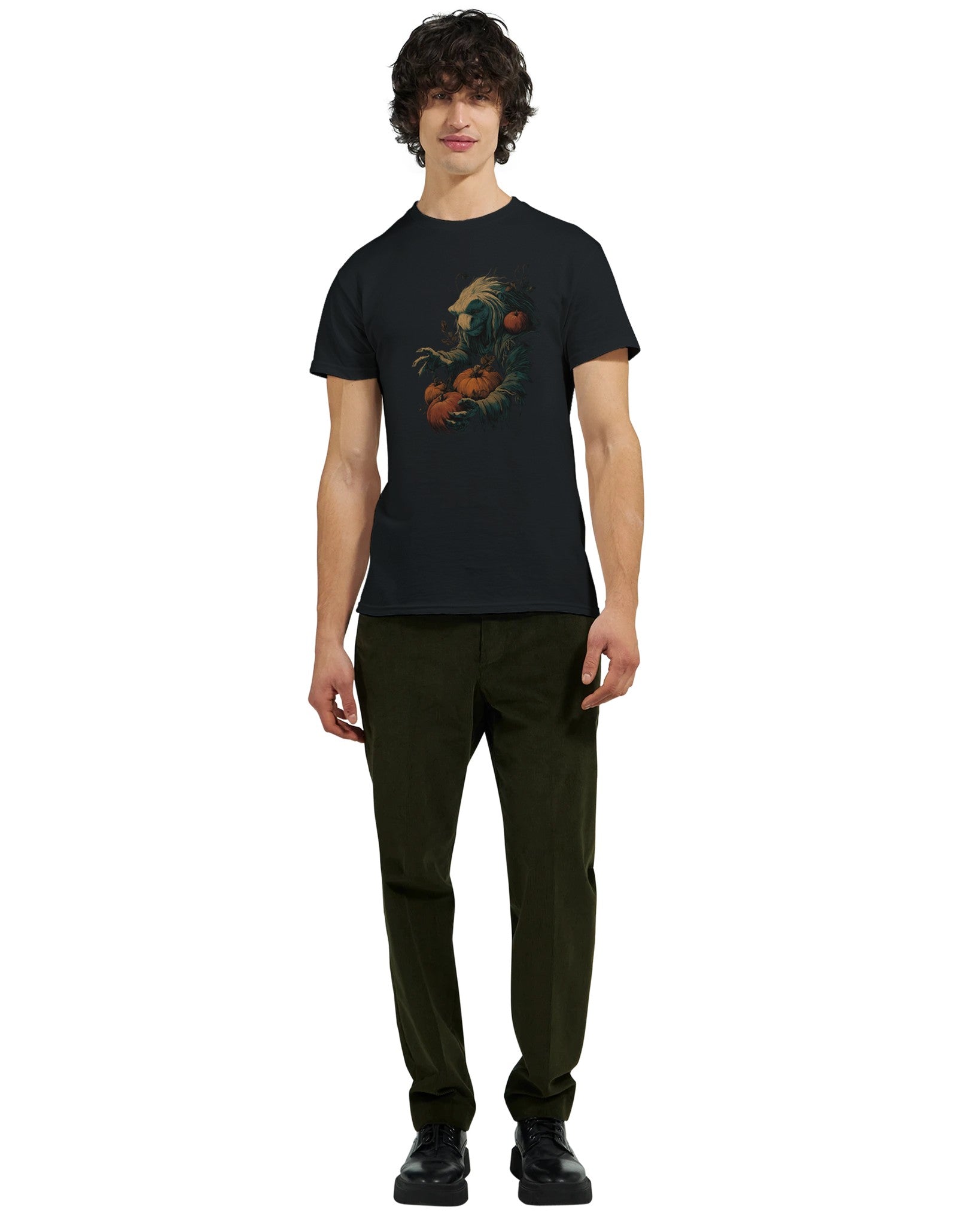 Forest Creature with Pumpkins on a Heavyweight T-shirt