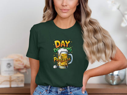 Day Drinking In Progress Funny Graphic Unisex Shirt