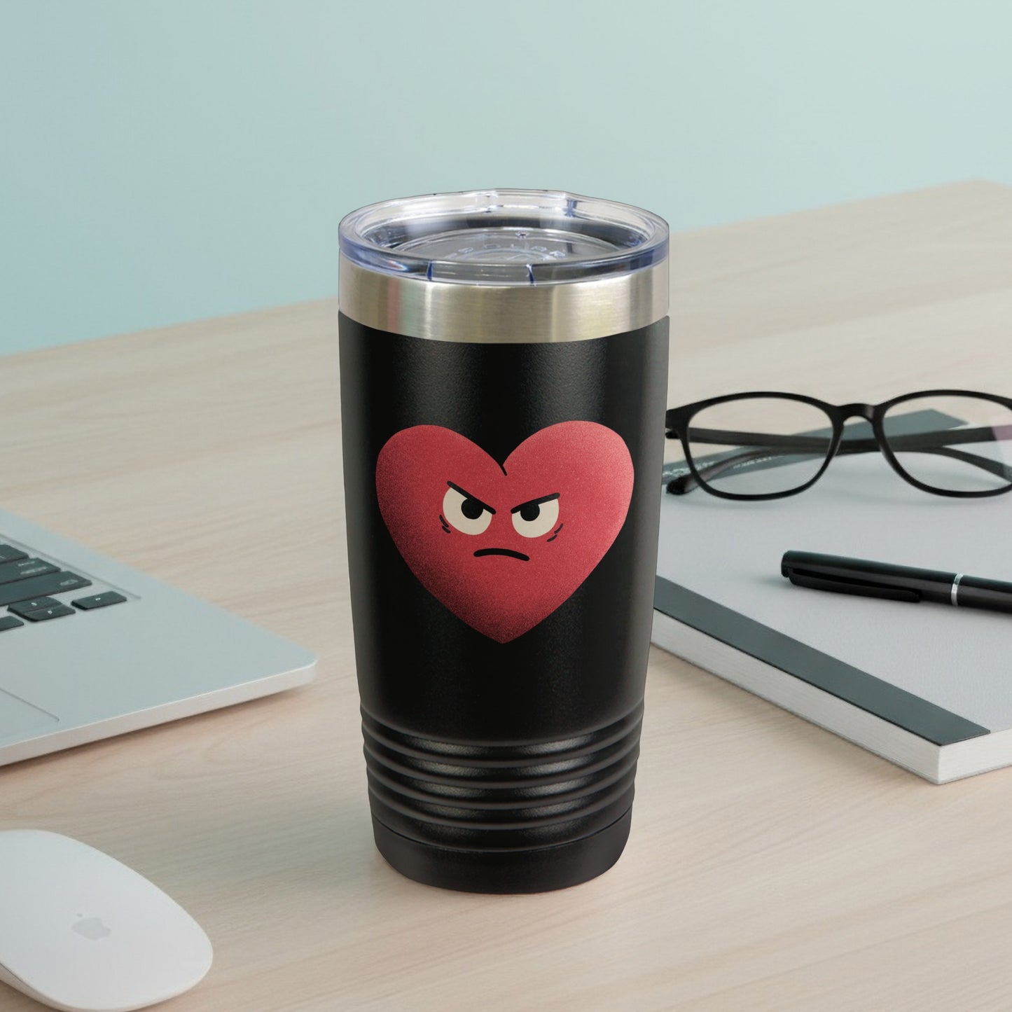 Angry Heart Face Black Tumbler 20oz Product