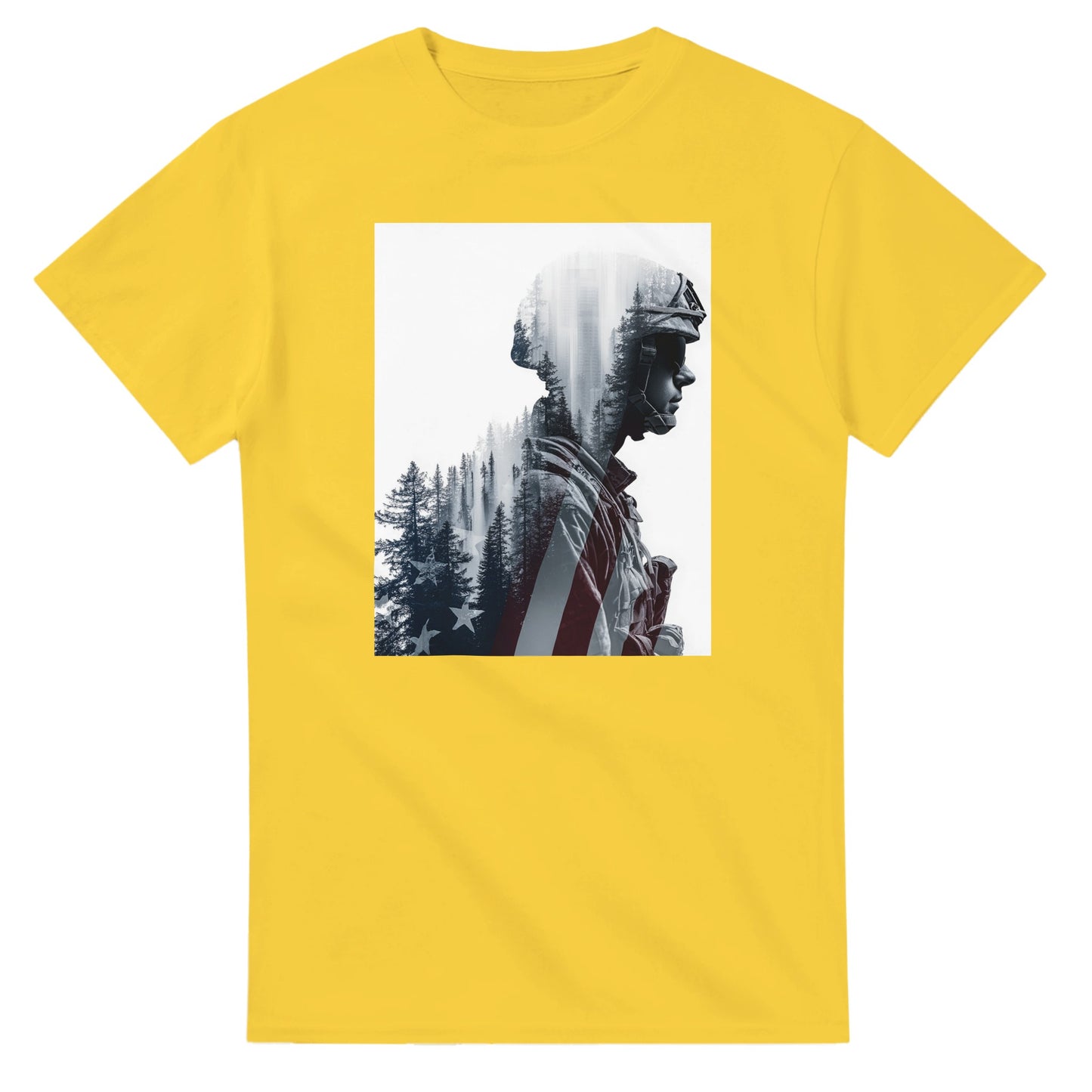 Patriotic Spirit Double Exposure on a heavyweight t-shirt