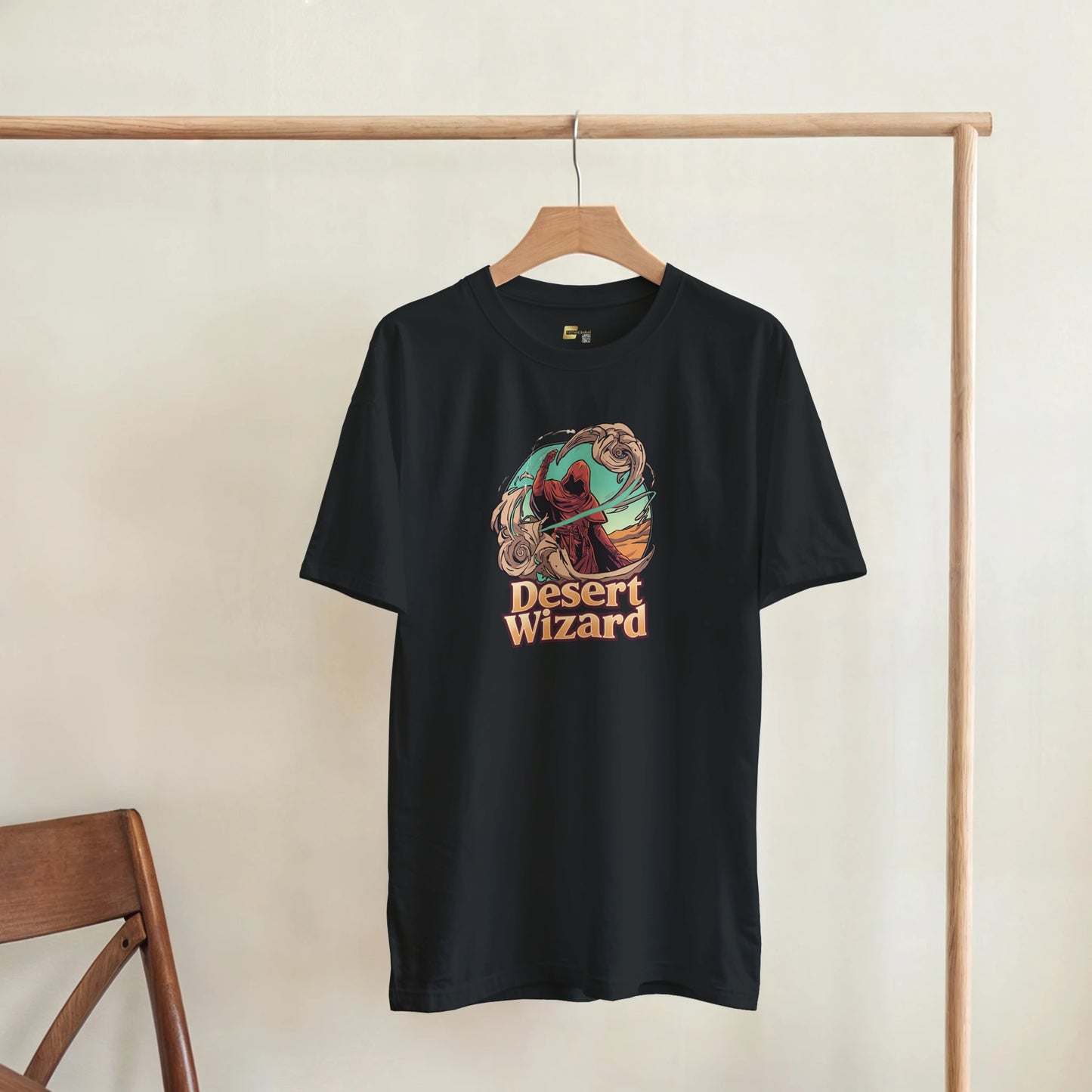 Mystic Desert Wizard graphic design on a Heavyweight T-shirt