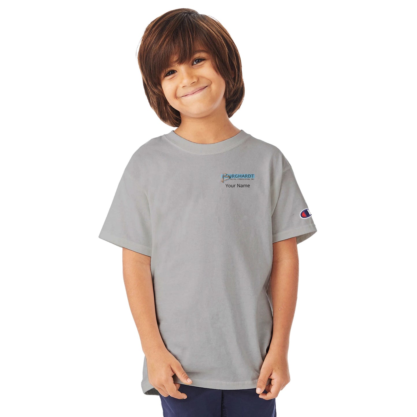 Burghardt Metal Fabricating, Inc., logo on a Kids Premium T-Shirt - Champion