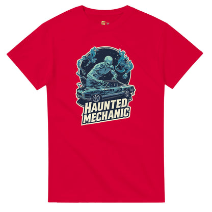 Haunted Mechanic graphic design on a Heavyweight T-shirt