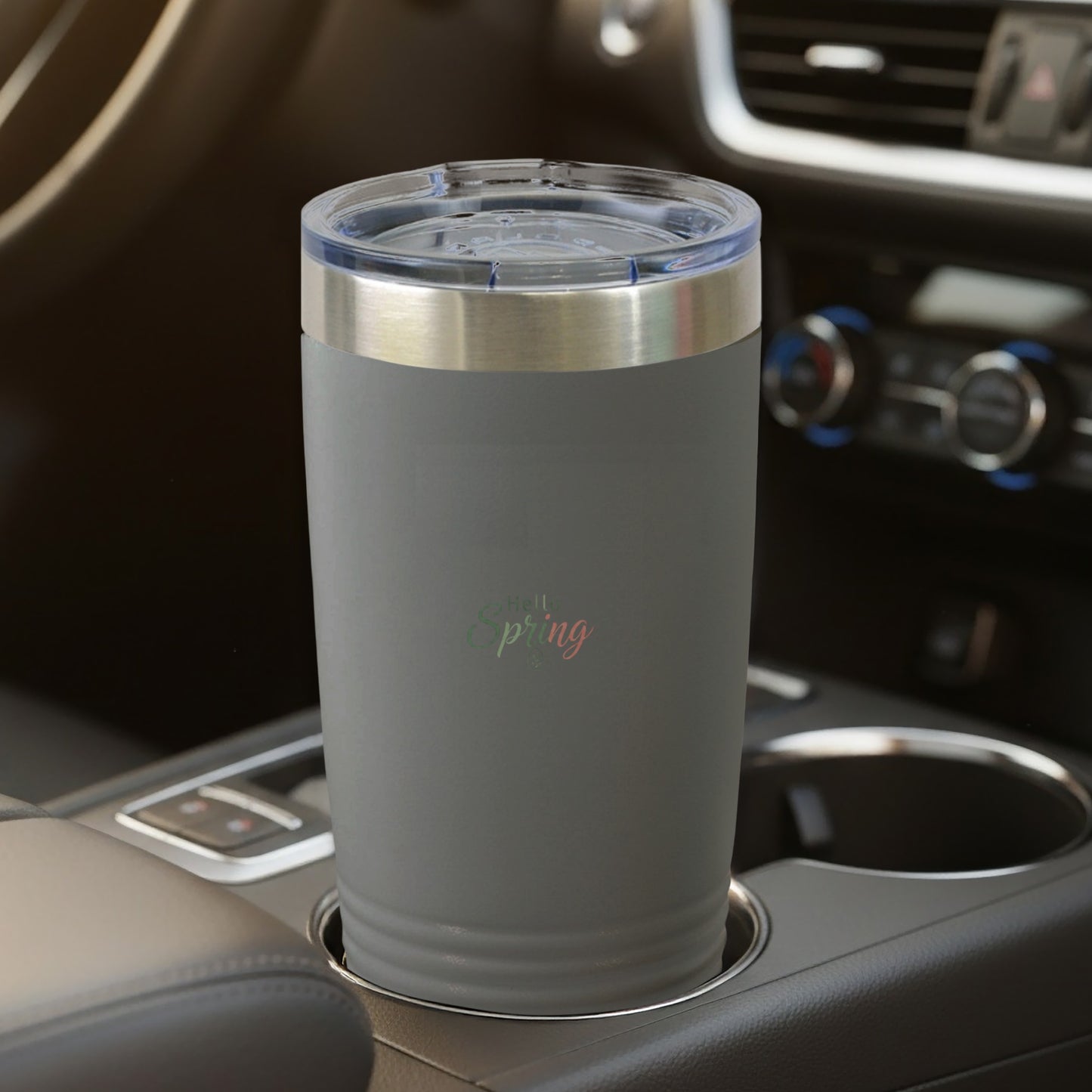 Insulated Travel Tumbler with Clear Lid for Hot or Cold