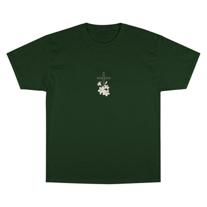 Dark Green Cross Lilies Design T-shirt product type