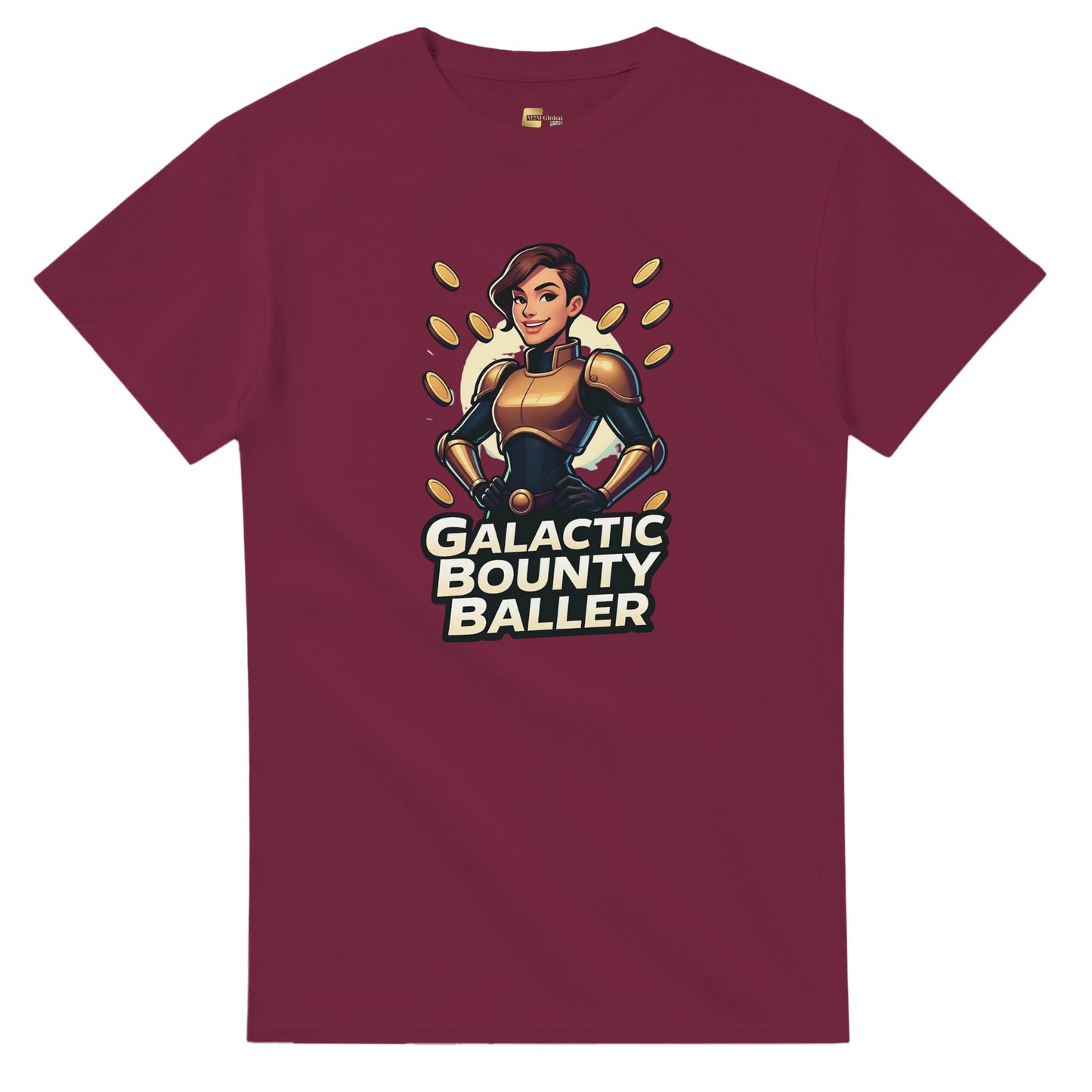 Galactic Bounty Baller graphic design on a Heavyweight T-shirt