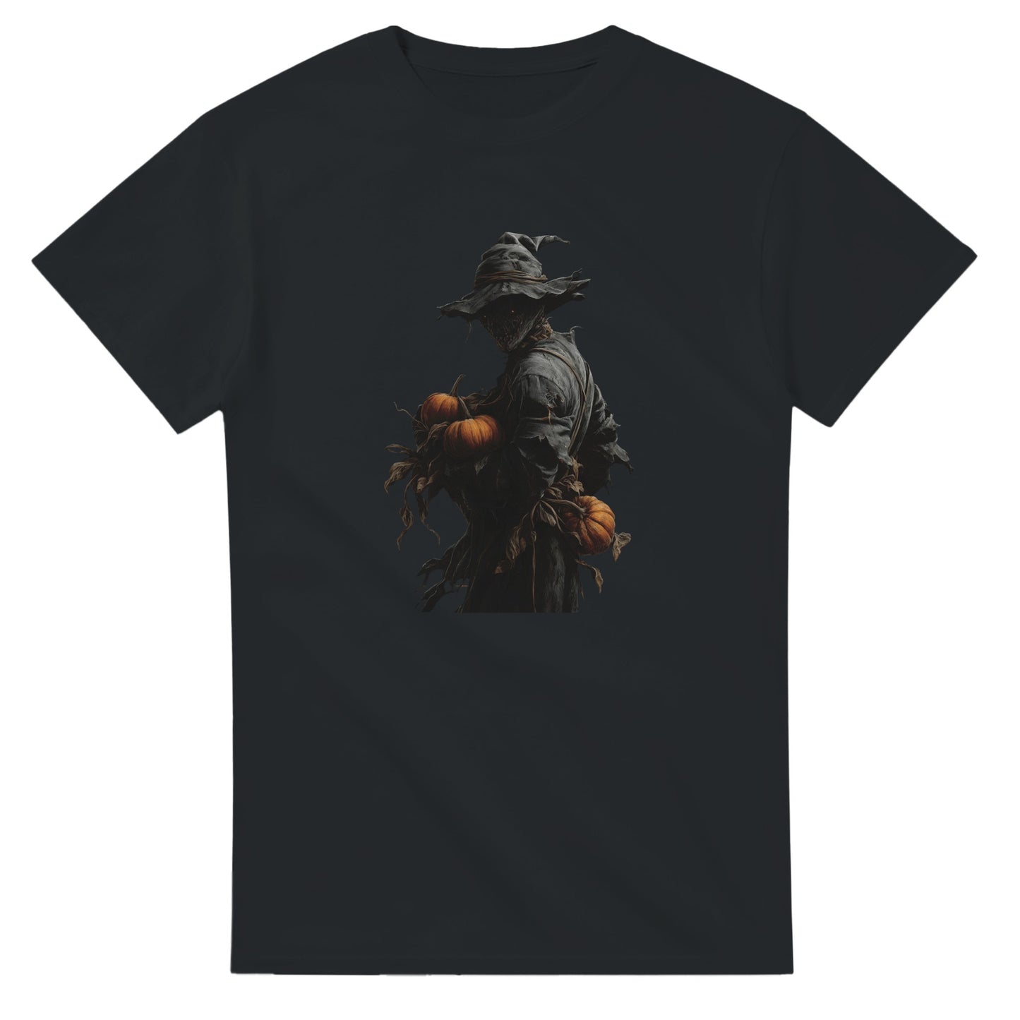 Spooky Pumpkin Scarecrow on a Heavyweight T-shirt