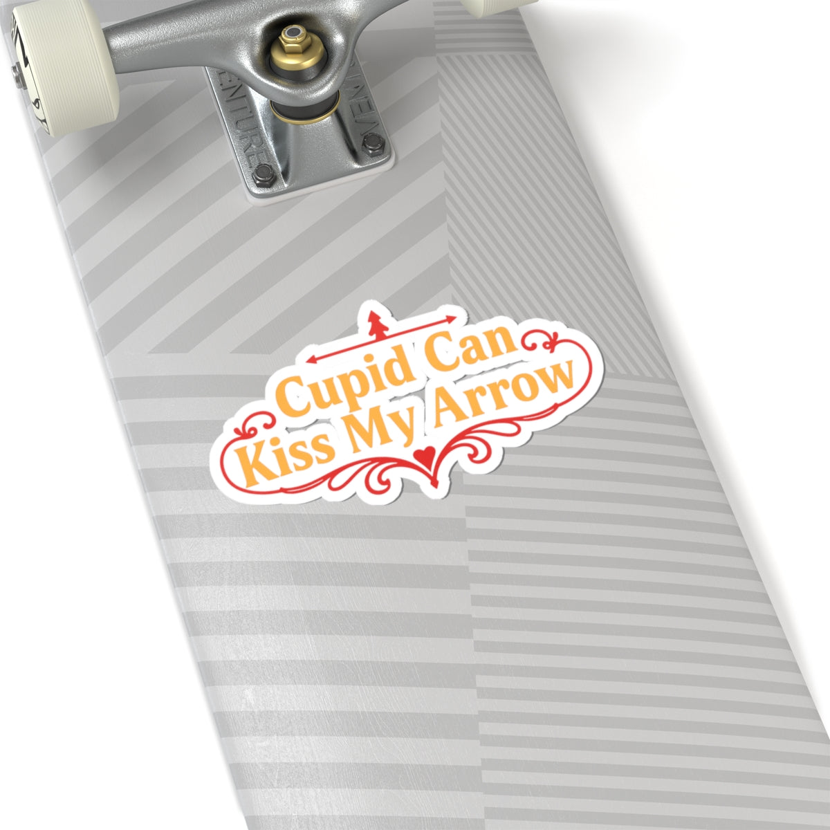 Cupid Can Kiss My Arrow Skateboard Deck Sticker