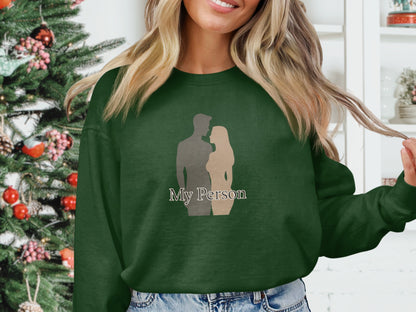My Person Silhouette Green Long Sleeve Shirt