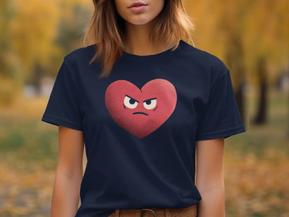Angry Heart Graphic T-shirt for Women Casual Wear