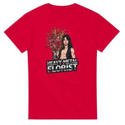 Woman wearing a t-shirt with a graphic design in a mall setting
