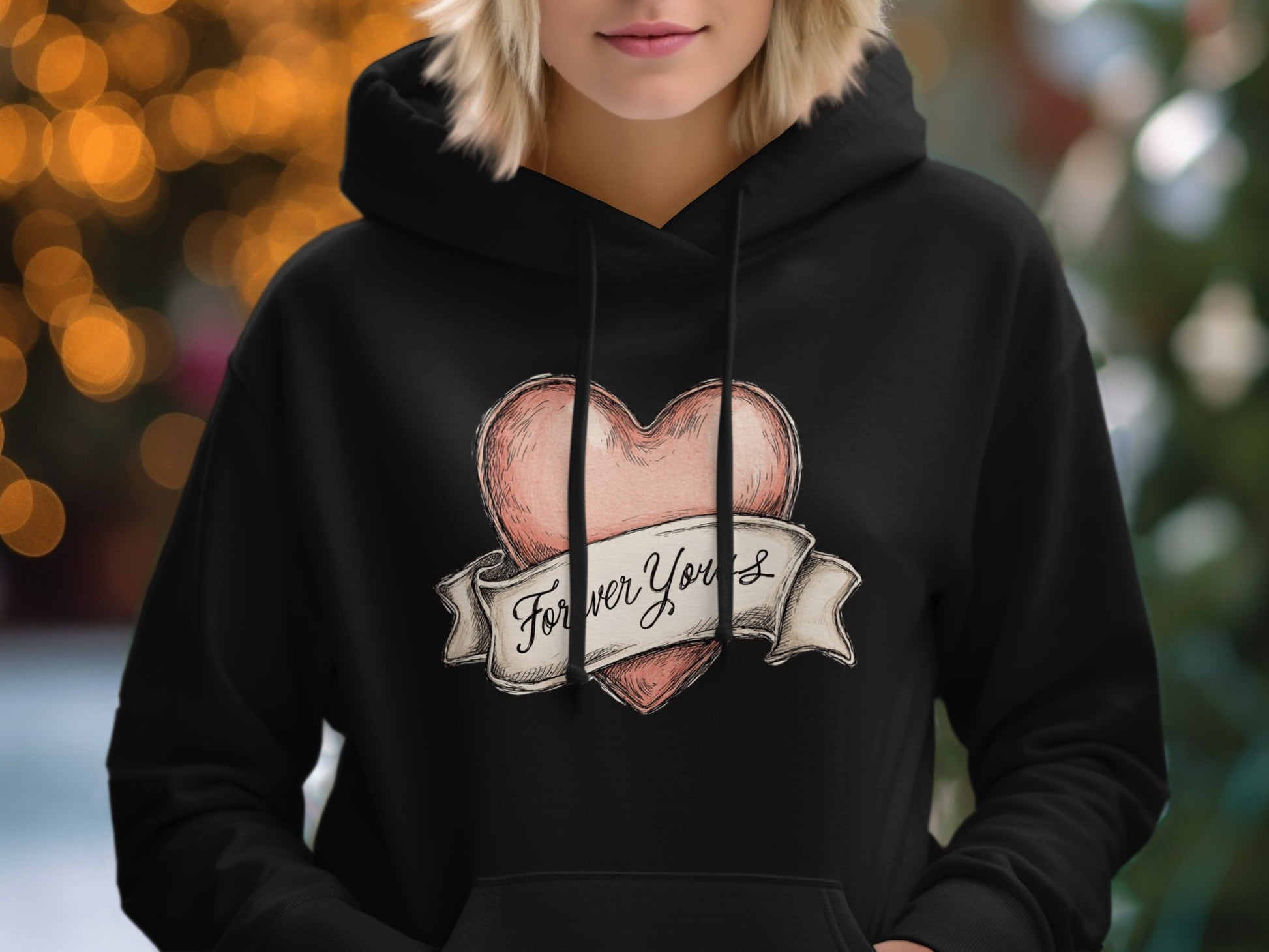 Forever Yours Heart Design Hoodie Perfect for Any Season